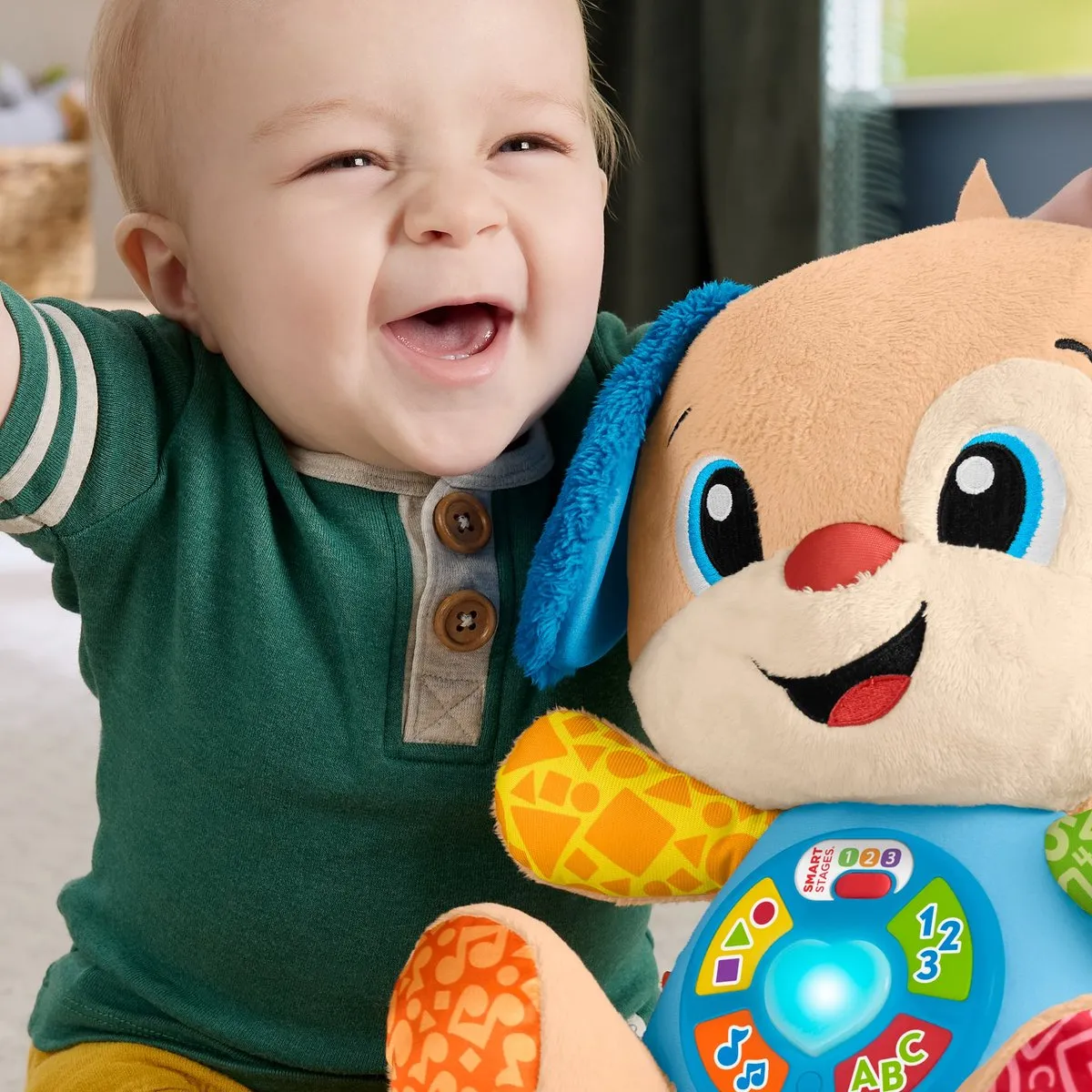 Fisher Price Meegroeispeelgoed Puppy Muzikale Knuffel - Blauw - afbeelding 6 van 6