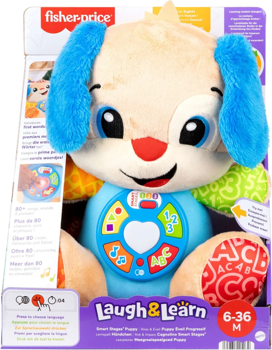 Fisher Price Meegroeispeelgoed Puppy Muzikale Knuffel - Blauw