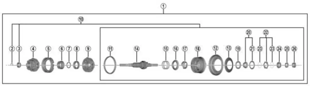 Shimano Nexus 7 SG-C3001-7R Versnellingsnaaf - 182mm - Grijs - afbeelding 3 van 6