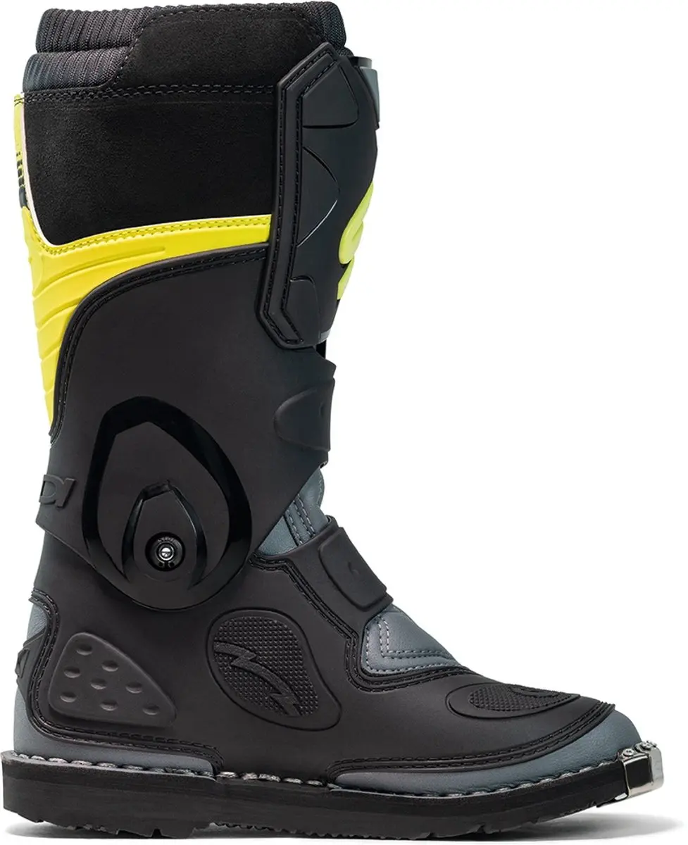 Sidi Flame Kinder Crosslaarzen 38 - Zwart/Lime Grijs