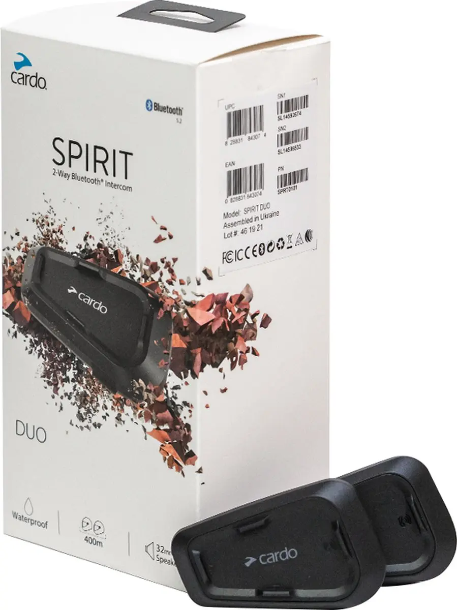 Cardo Spirit Duo Bluetooth Communicatiesysteem - 2 Personen