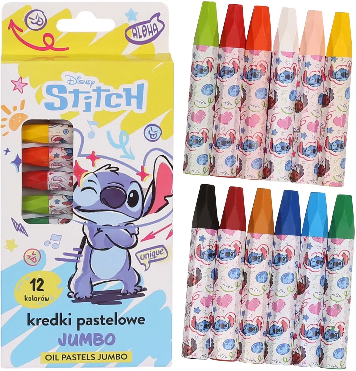 Disney Stitch Pastelkrijt 12 Kleuren