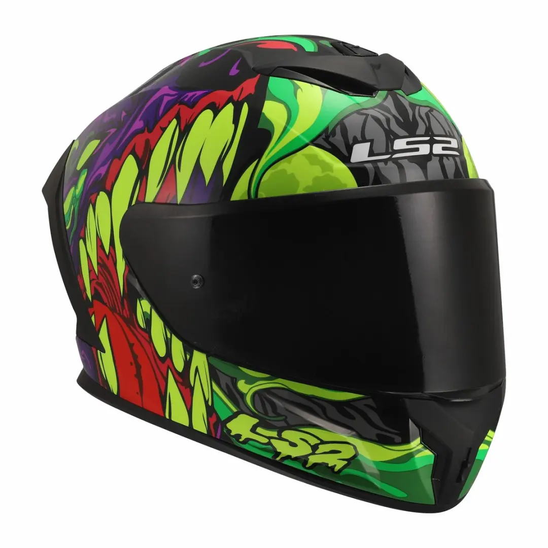 LS2 Rapid III Lycant FF820 Helm - Paars/Groen - 3XL