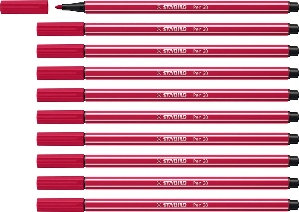 STABILO Pen 68 Viltstift Donkerrood