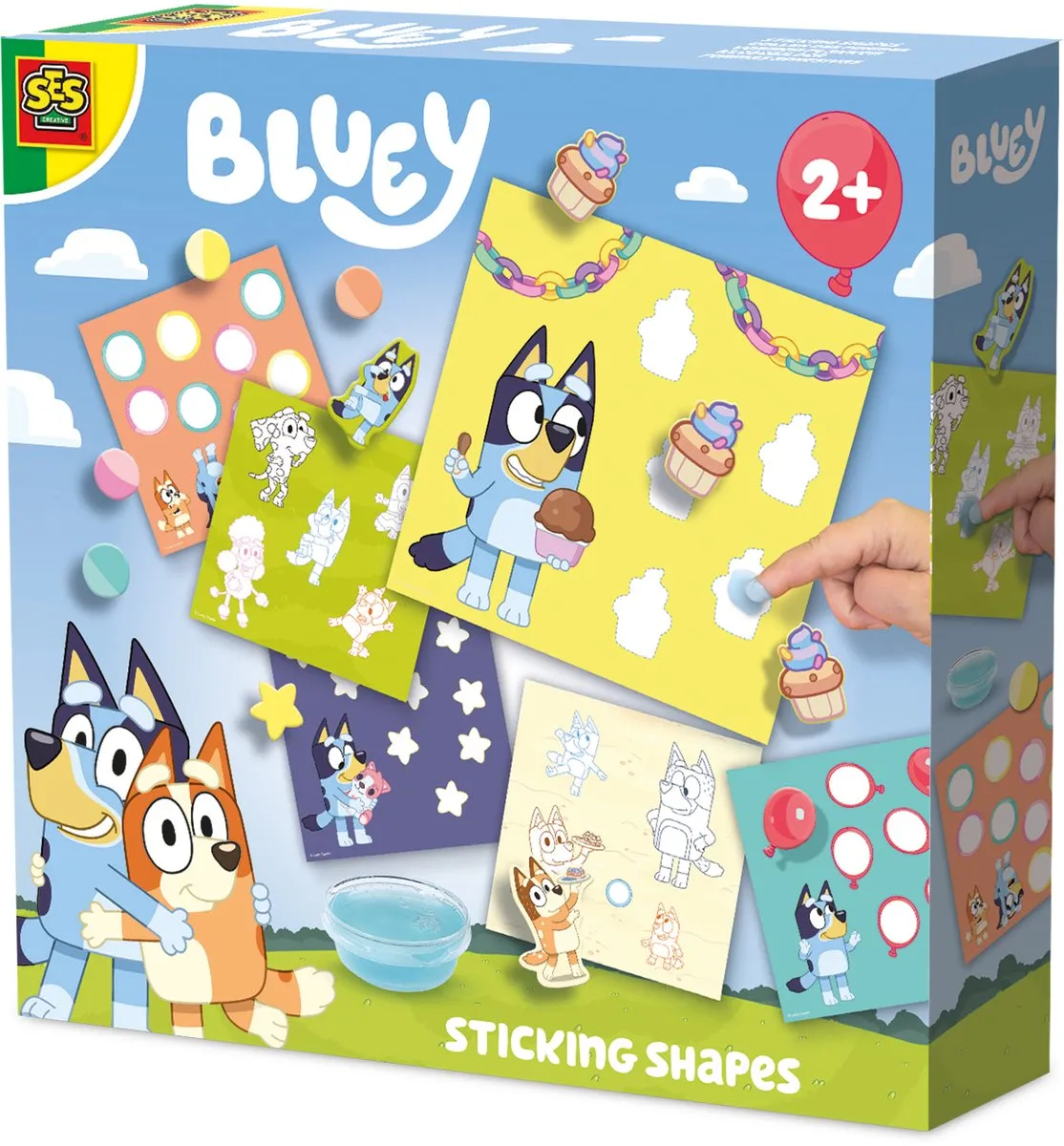 SES Creative Bluey Vormen Plakken met Vingerlijm