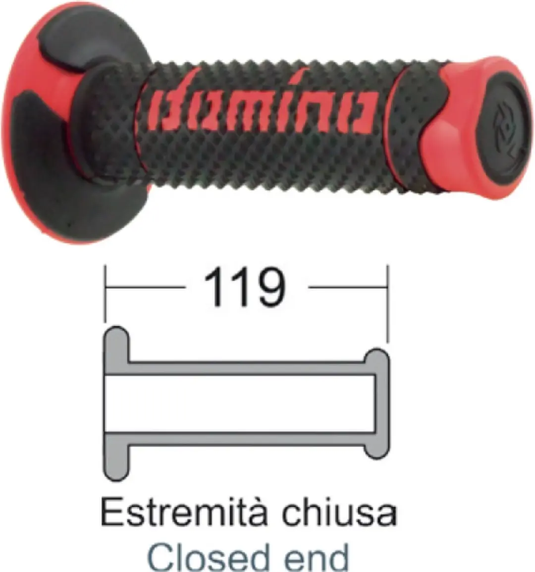 Domino A260 Handvatset - Zwart/Rood