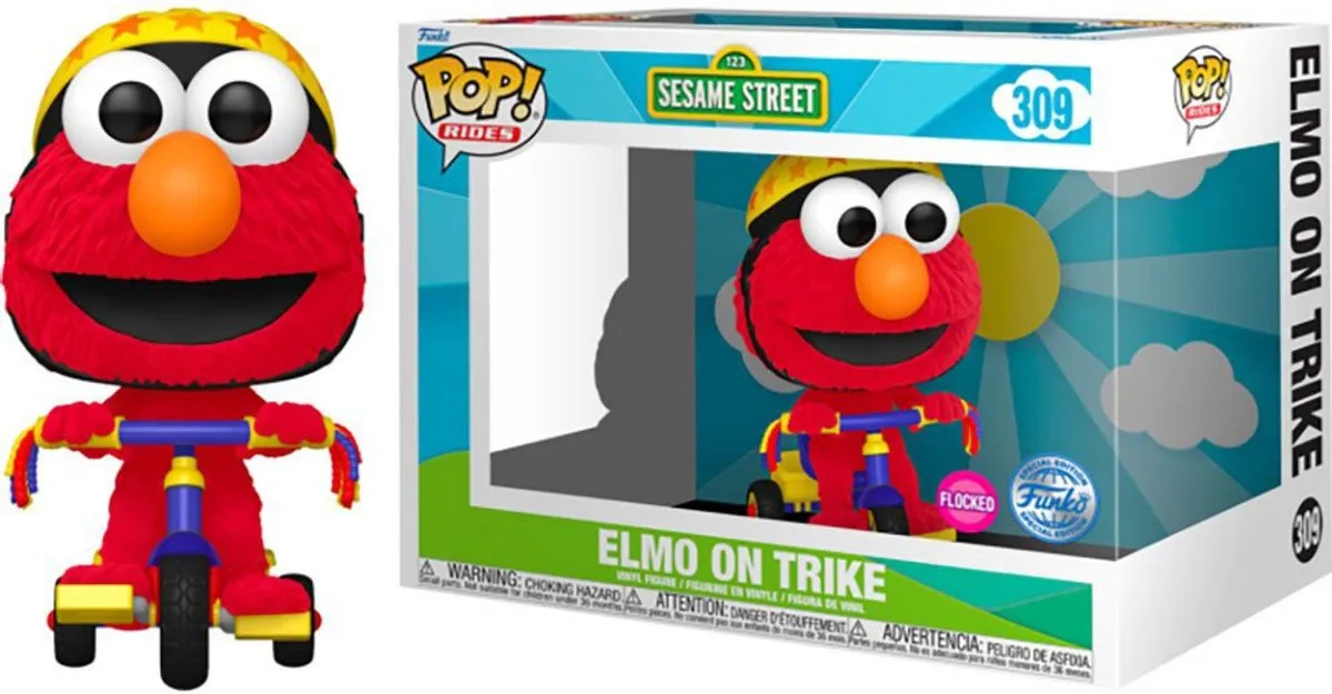 Funko Pop! Sesame Street Elmo Trike Flocked Exclusive