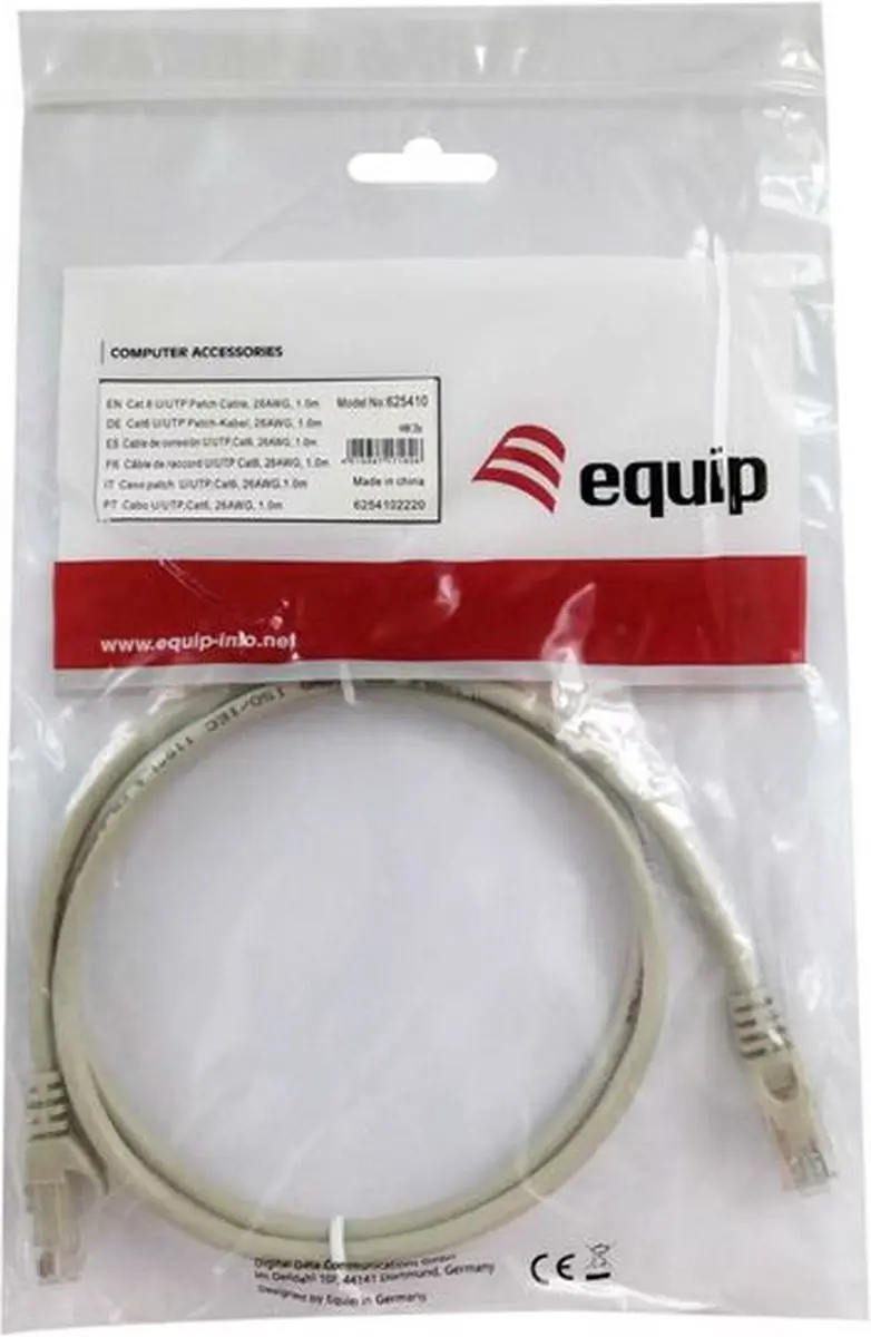 Equip 625410 Patchkabel U/UTP Cat6 1m - afbeelding 5 van 6
