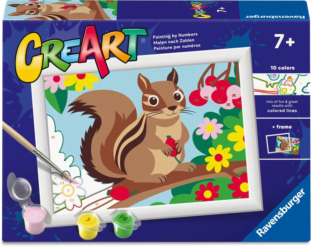 Ravensburger CreArt Chipmunk Schilderen op Nummer - Meerkleurig