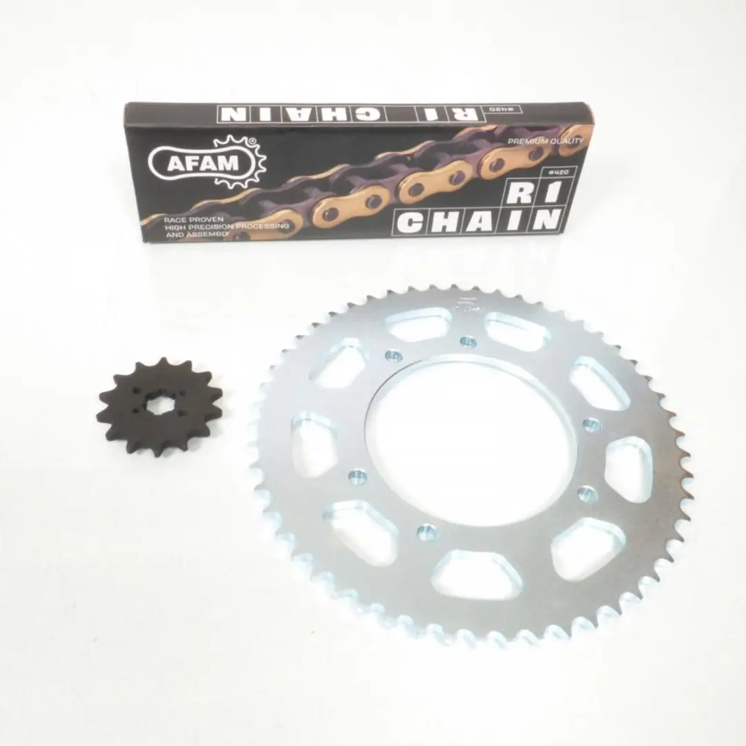 Kit chaîne Afam pour moto Gilera 50 SMT 2003 à 2020 14x53 pas 420 Neuf