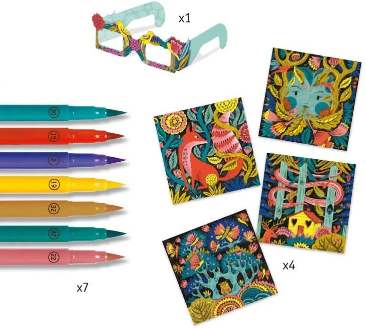 Djeco Fantasy Forest Kleuren met 3D-effect