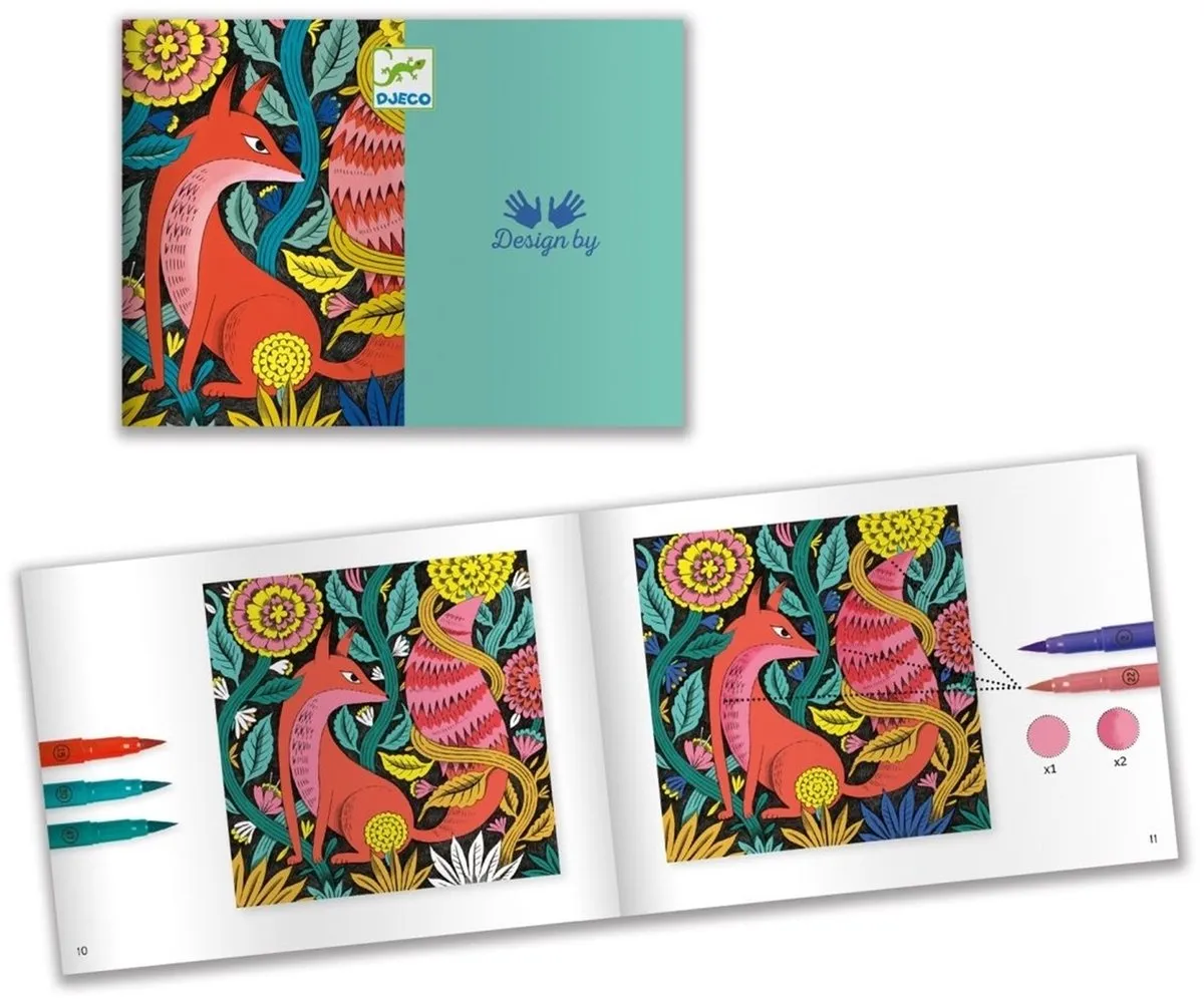 Djeco Fantasy Forest Kleuren met 3D-effect - 4 Stuks