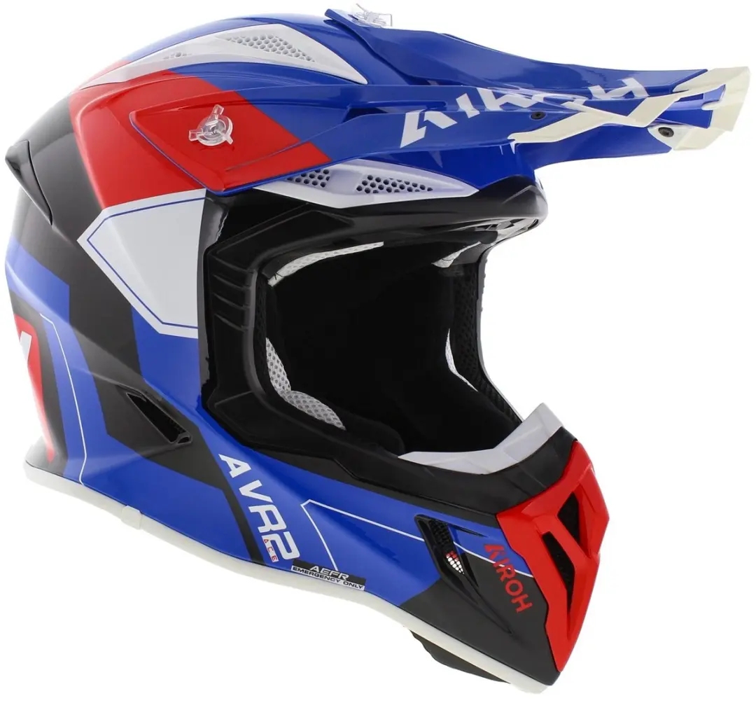 Airoh Aviator Ace 2 Crosshelm - XL - Glans Blauw/Wit/Rood