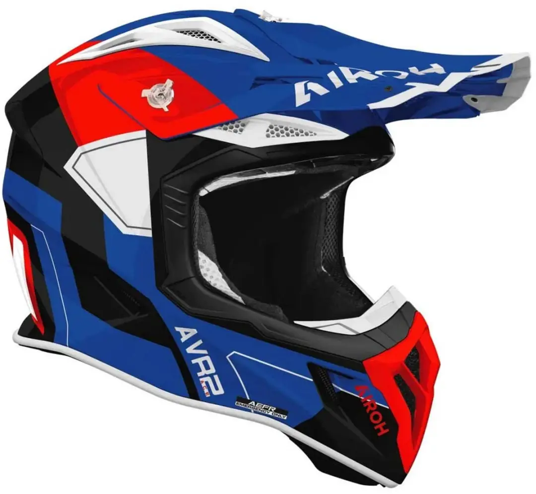 Airoh Aviator Ace 2 Crosshelm - XL - Glans Blauw/Wit/Rood