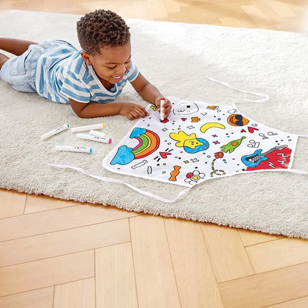 Hape Kleur Mij Kunstschort - 6 Stiften Wit - afbeelding 6 van 6