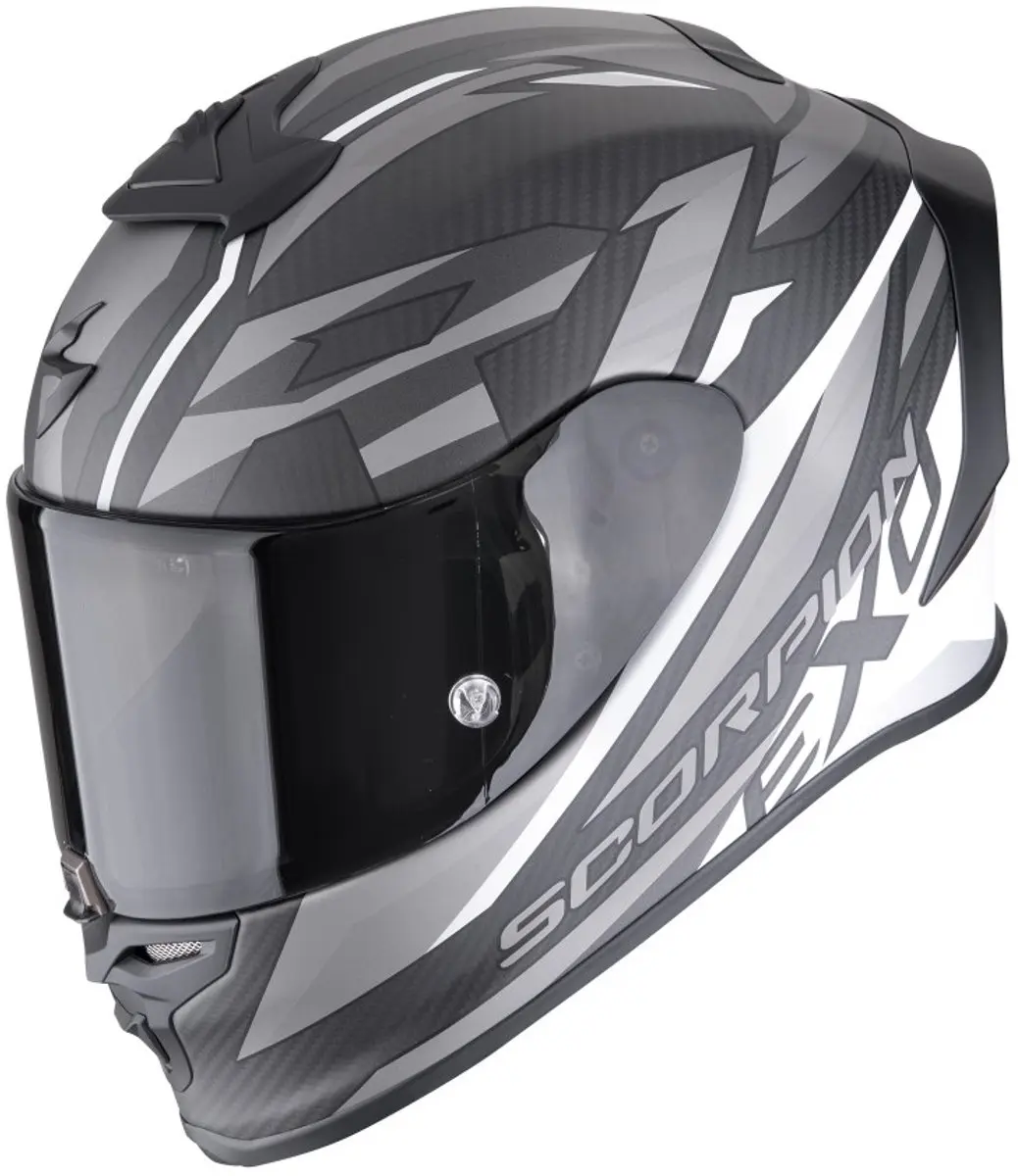 Scorpion EXO-R1 Evo Carbon Air Runner Zwart Wit Integraalhelm