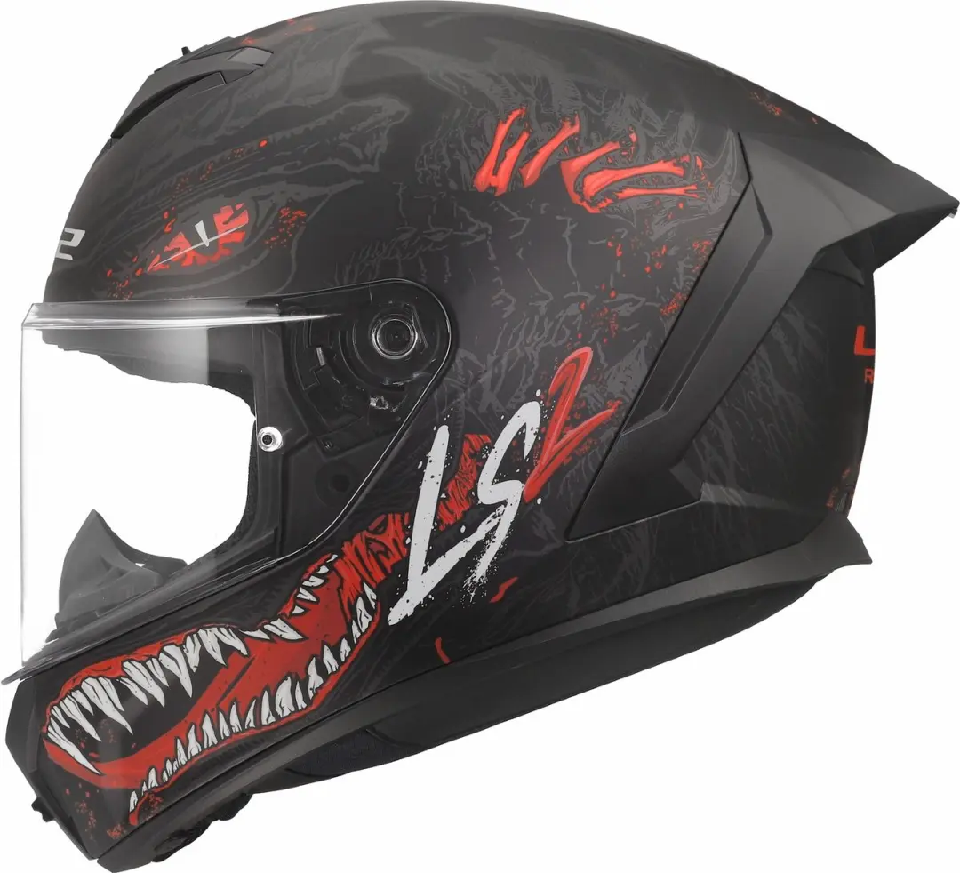 LS2 Helm Rapid III Kaiju II FF820 zwart / rood / wit maat XS