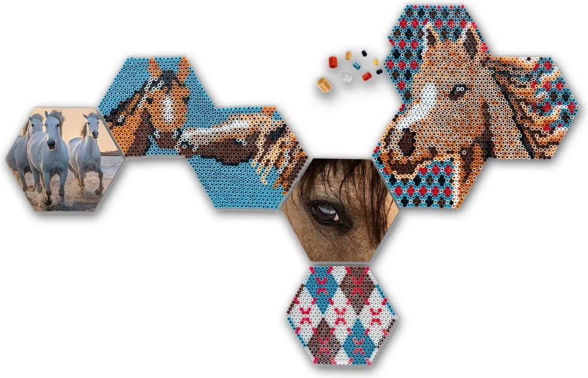 SES Creative Beedz Art Hex Tiles Paarden - 5000 Strijkkralen