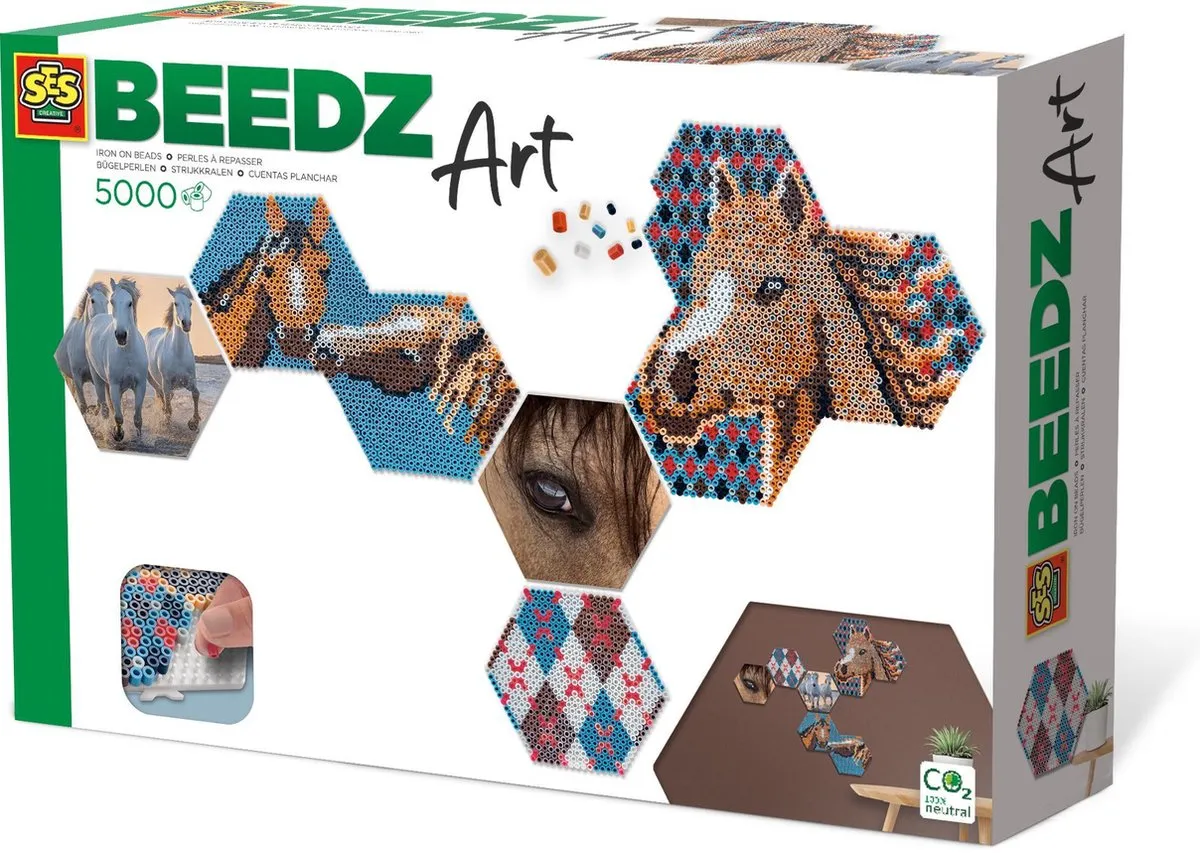 SES Creative Beedz Art Hex Tiles Paarden