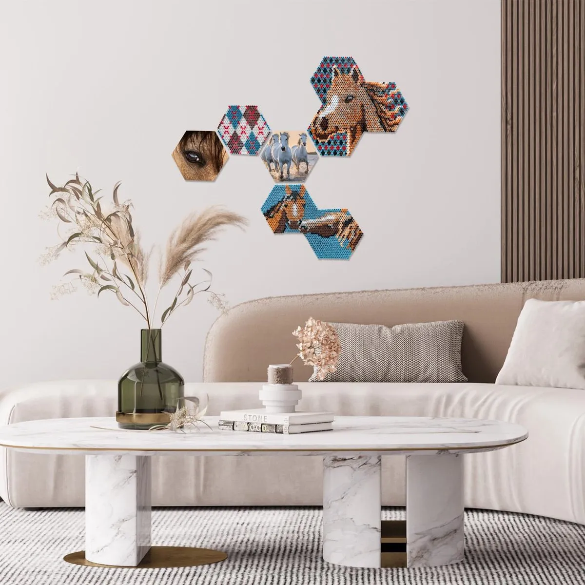 SES Creative Beedz Art Hex Tiles Paarden - 5000 Strijkkralen