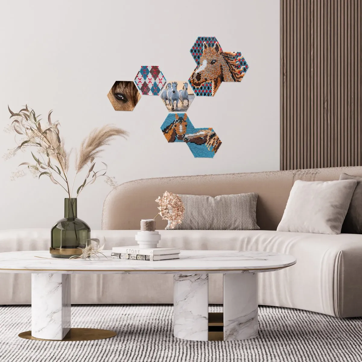 SES Creative Beedz Art Hex Tiles Paarden - 5000 Strijkkralen