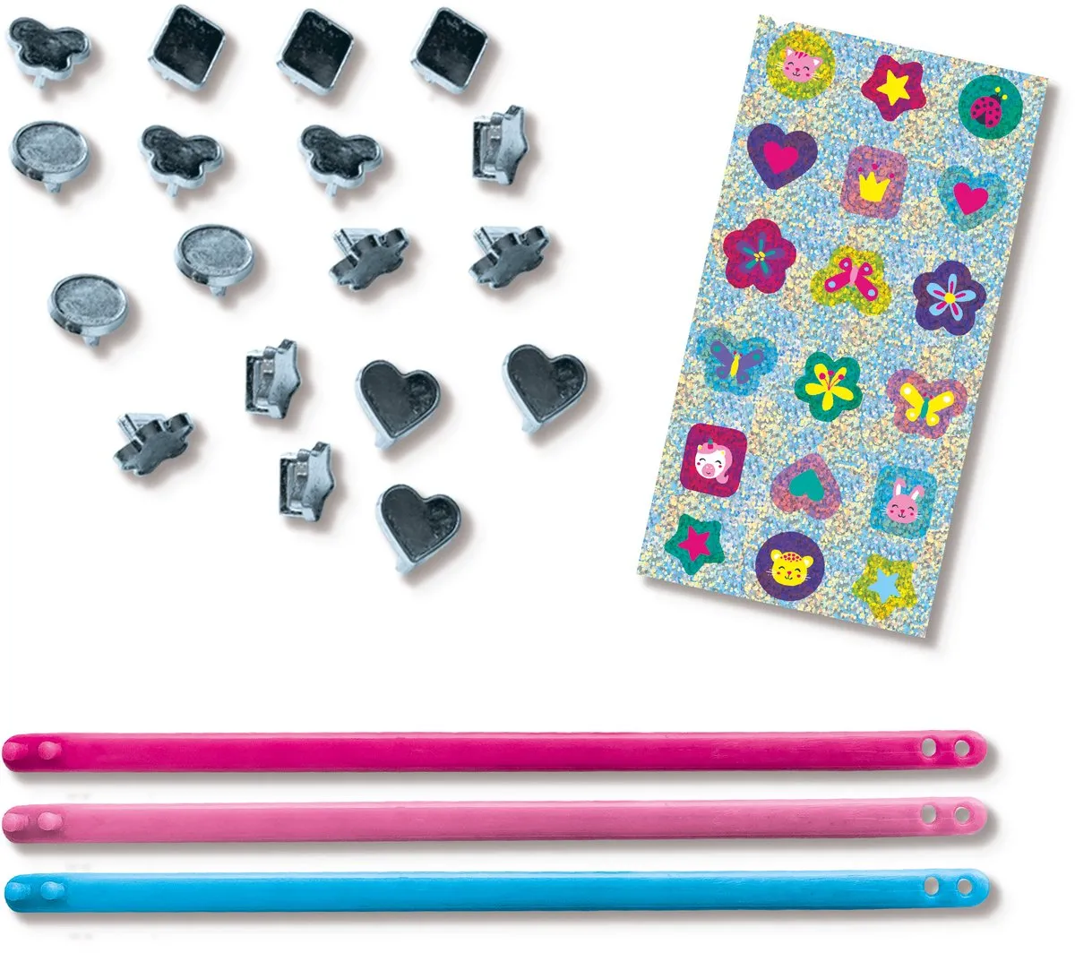 SES Creative Bedelarmbanden Knutselset - 3 Armbanden 18 Bedels Glitterstickers