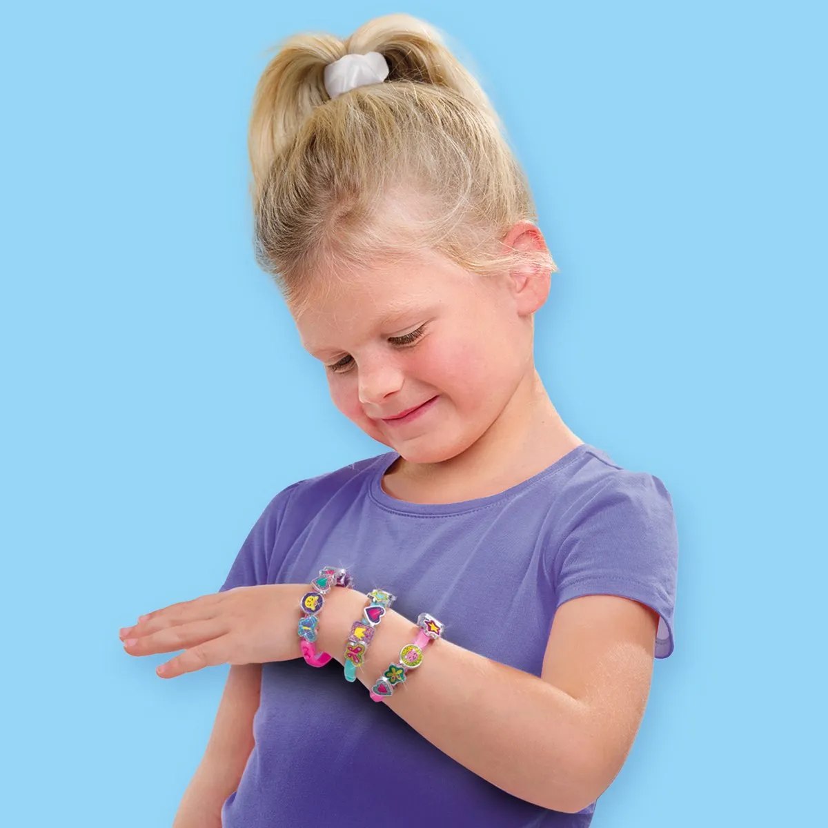 SES Creative Bedelarmbanden Knutselset - 3 Armbanden 18 Bedels Glitterstickers