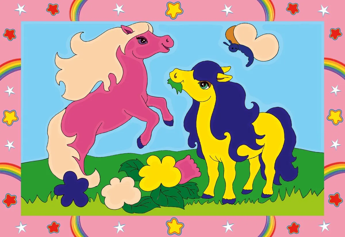Ravensburger CreArt Prancing Ponies Schilderen op nummer - Multicolor - 15 Kleuren