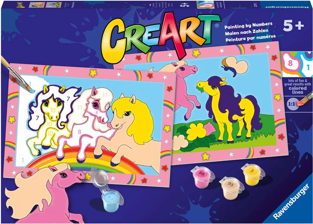 Ravensburger CreArt Prancing Ponies Schilderen op nummer - Multicolor - 15 Kleuren