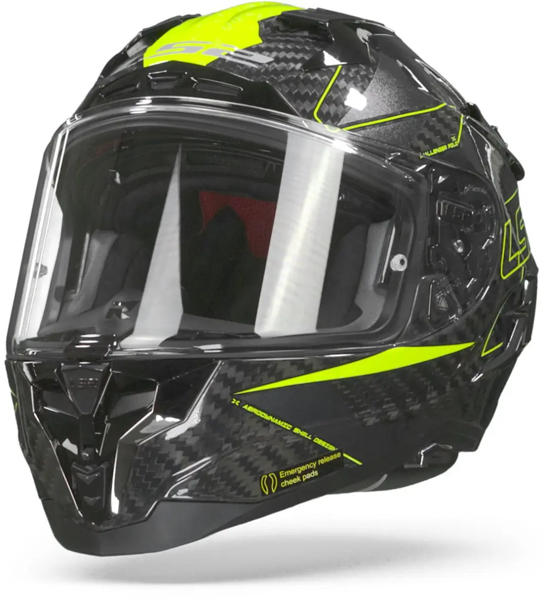 LS2 FF327 Challenger Carbon Fold Glans Hi-Vis Geel Integraalhelm