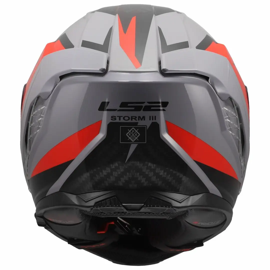 LS2 FF818 Storm III Helm - Dynamo Glans Grijs/Rood - XXS