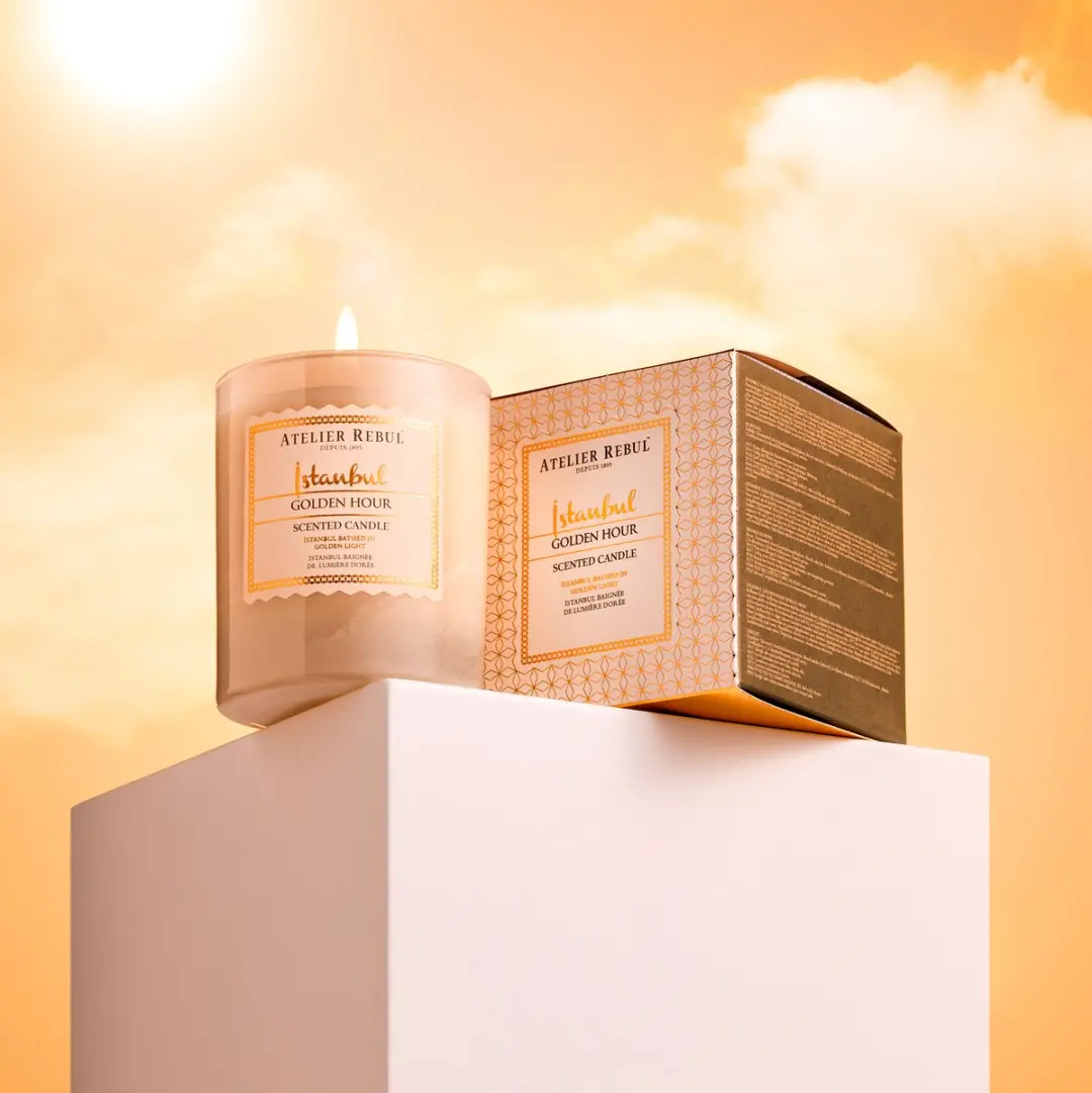 Atelier Rebul Istanbul Golden Hour Geurkaars - 210g - 45 Branduren - Marmer