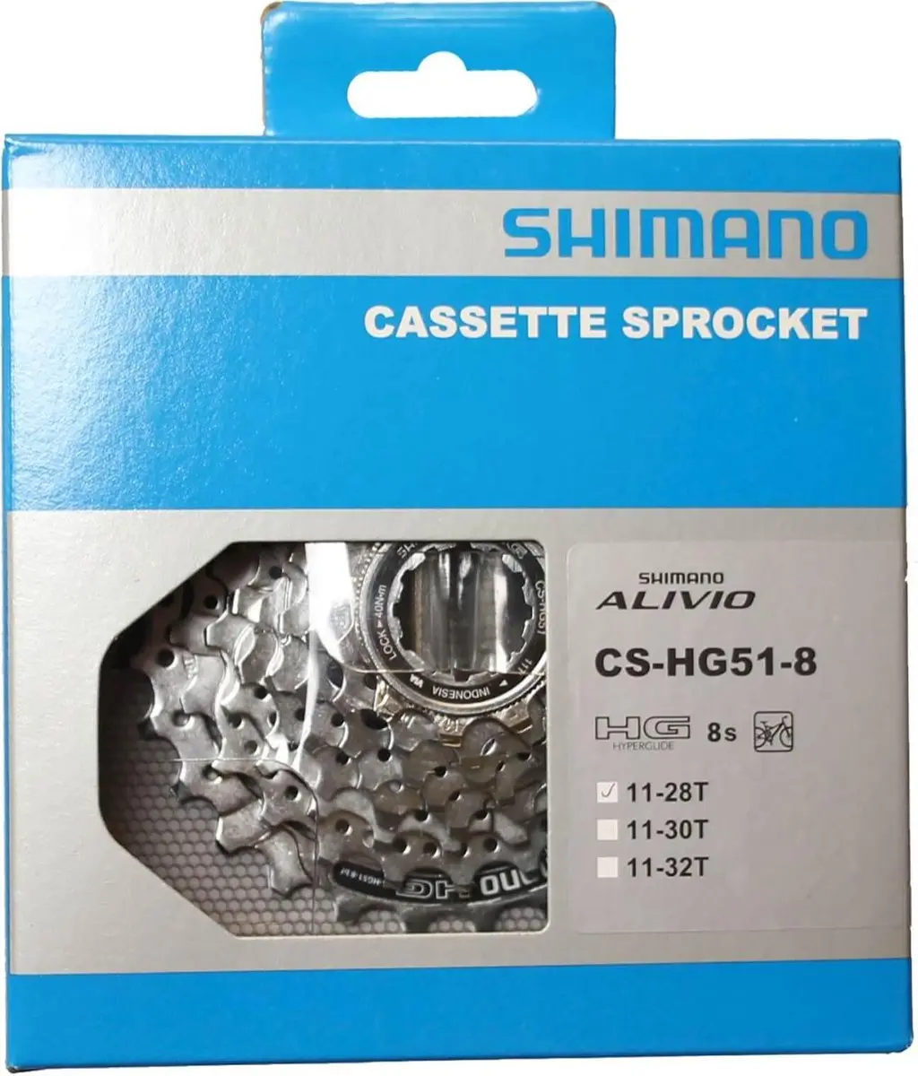 Shimano Alivio HG51 Cassette 8-speed 11-28T - Zilver/Chroom - afbeelding 3 van 6