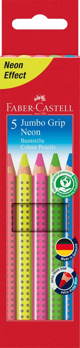 Faber-Castell Jumbo Grip Kleurpotloden 5 Stuks