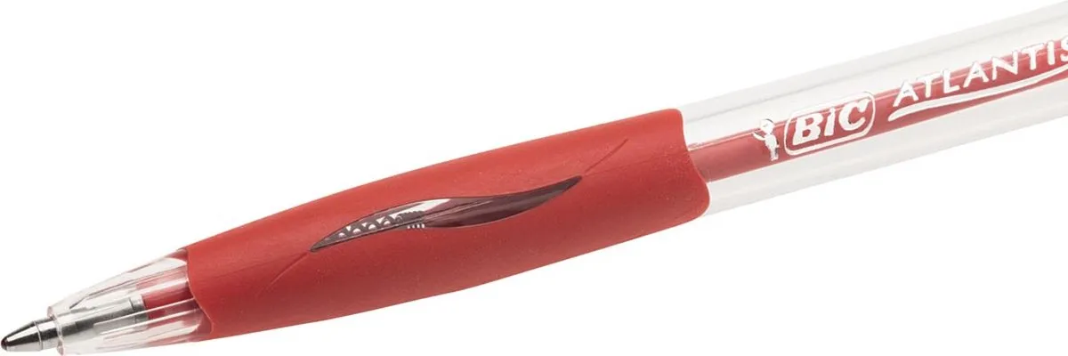 Bic Atlantis Classic Grip Medium Pen - Rood