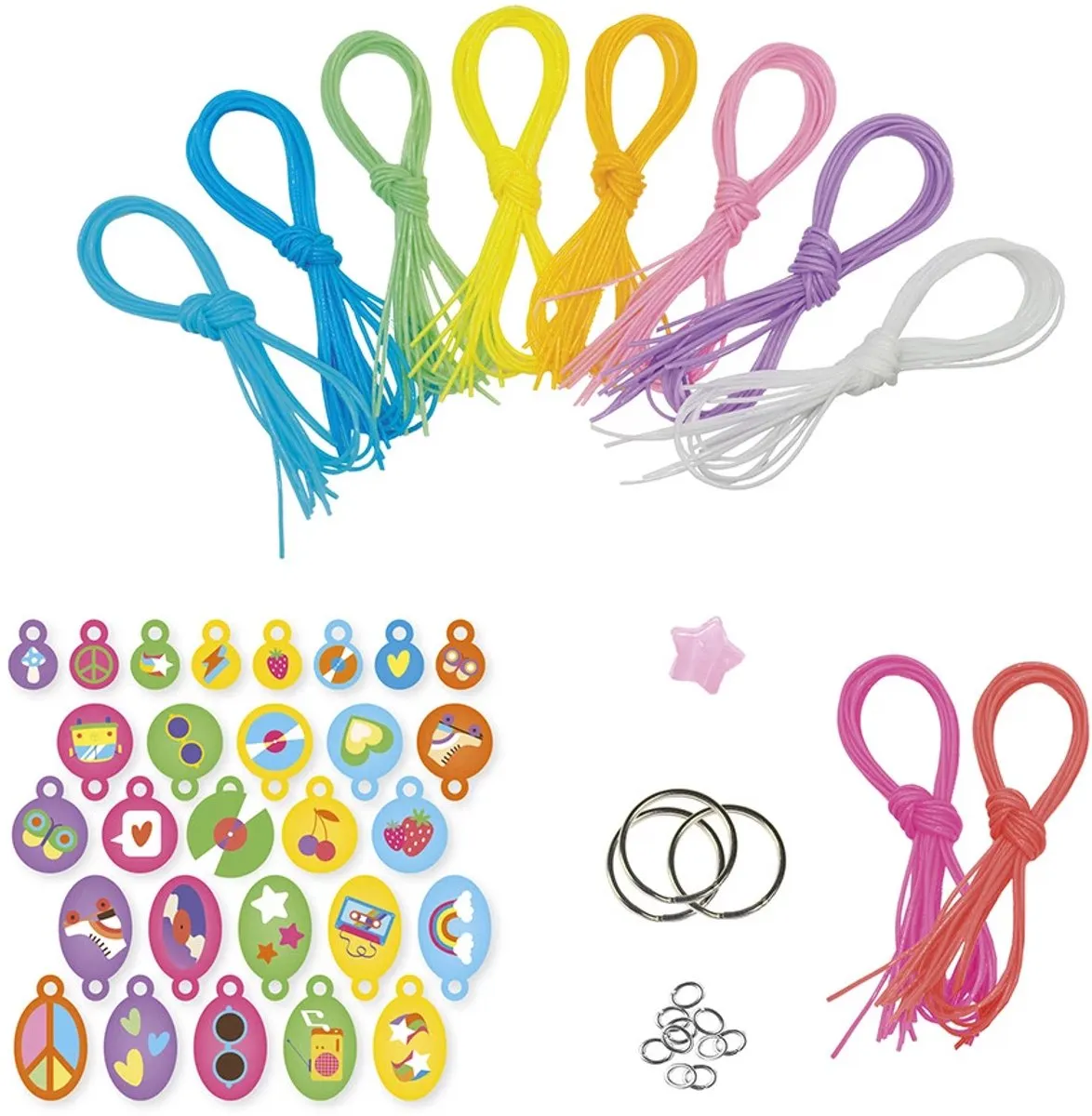 Janod Peace & Love Scoubidou Knutselpakket - 50 Stuks Multicolor