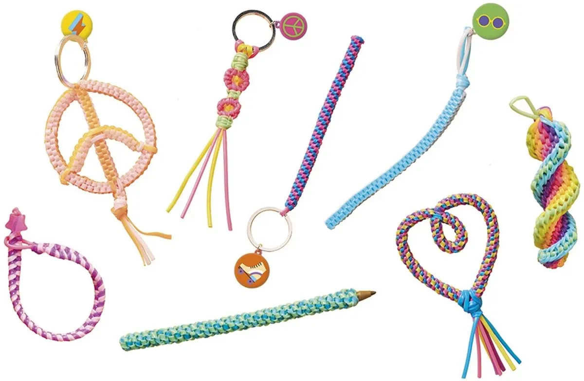 Janod Peace & Love Scoubidou Knutselpakket - 50 Stuks Multicolor