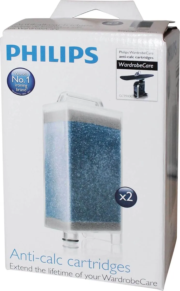 Philips WardrobeCare GC019/00 Antikalkcartridges - 2 Stuks