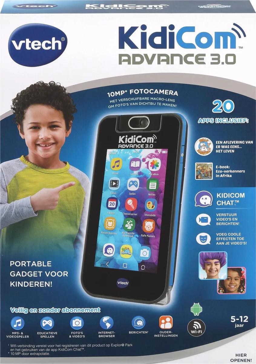 VTech KidiCom Advance 3.0 Telefoon - Blauw