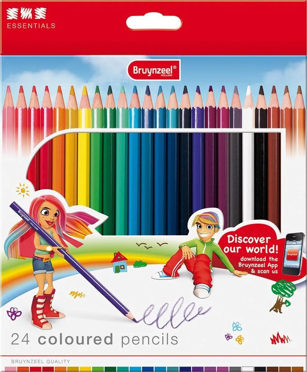 BRUYNZEEL Kleurpotloden Set 24 Stuks - Multicolor