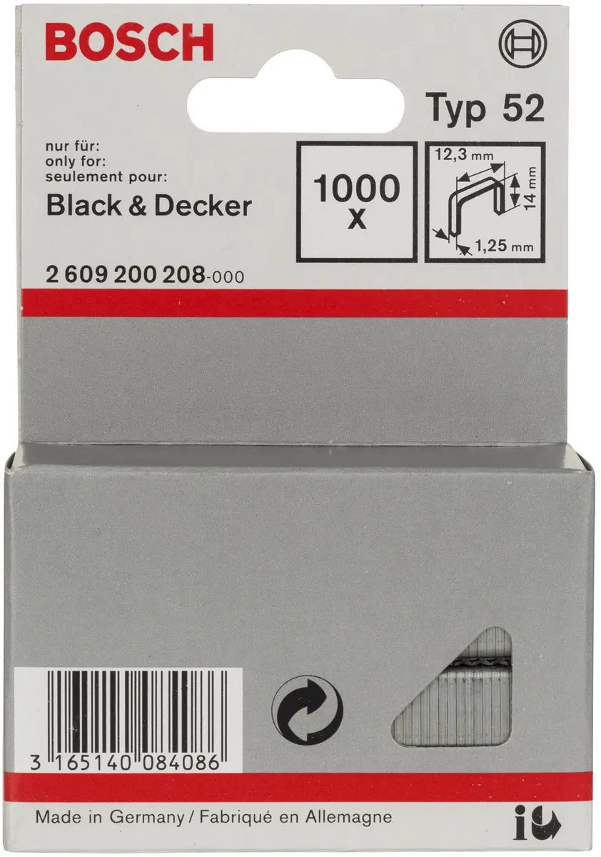 Bosch Niet met platte draad type 52 12,3x1,25x14mm - afbeelding 2 van 2