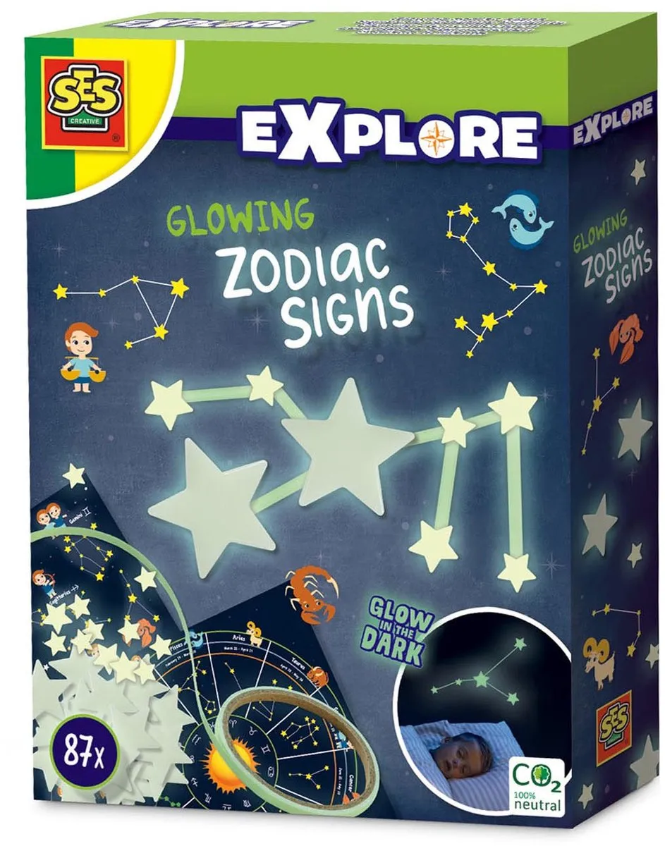 SES Creative Explore Glowing Sterrenbeelden - 87 Stuks