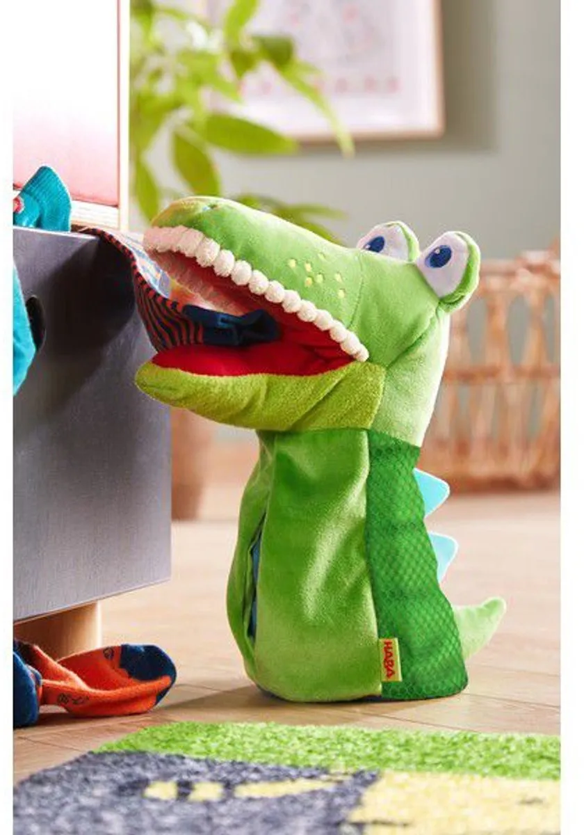 Haba Handpop Kroko Junior 30cm - Groen