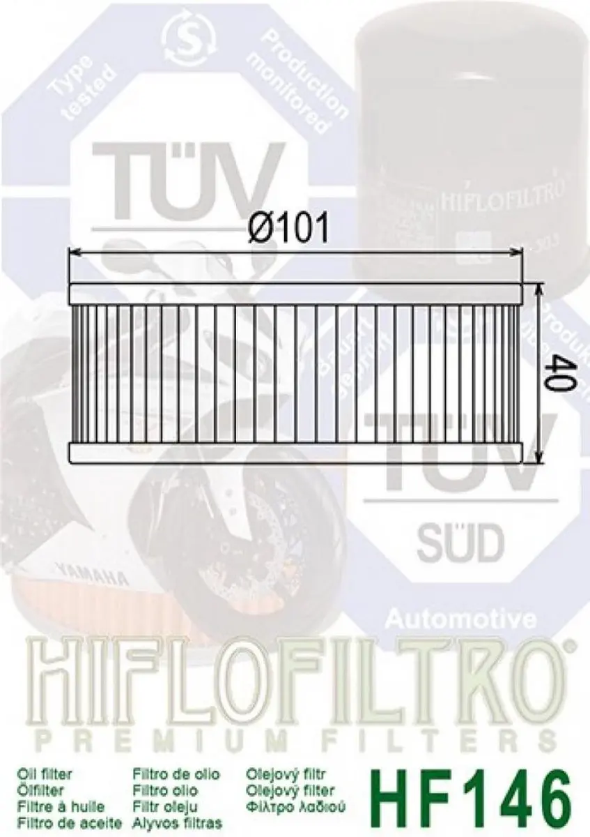 HifloFiltro HF146/1J7-13441-10 Oliefilter - Universeel - Rouge - afbeelding 2 van 5