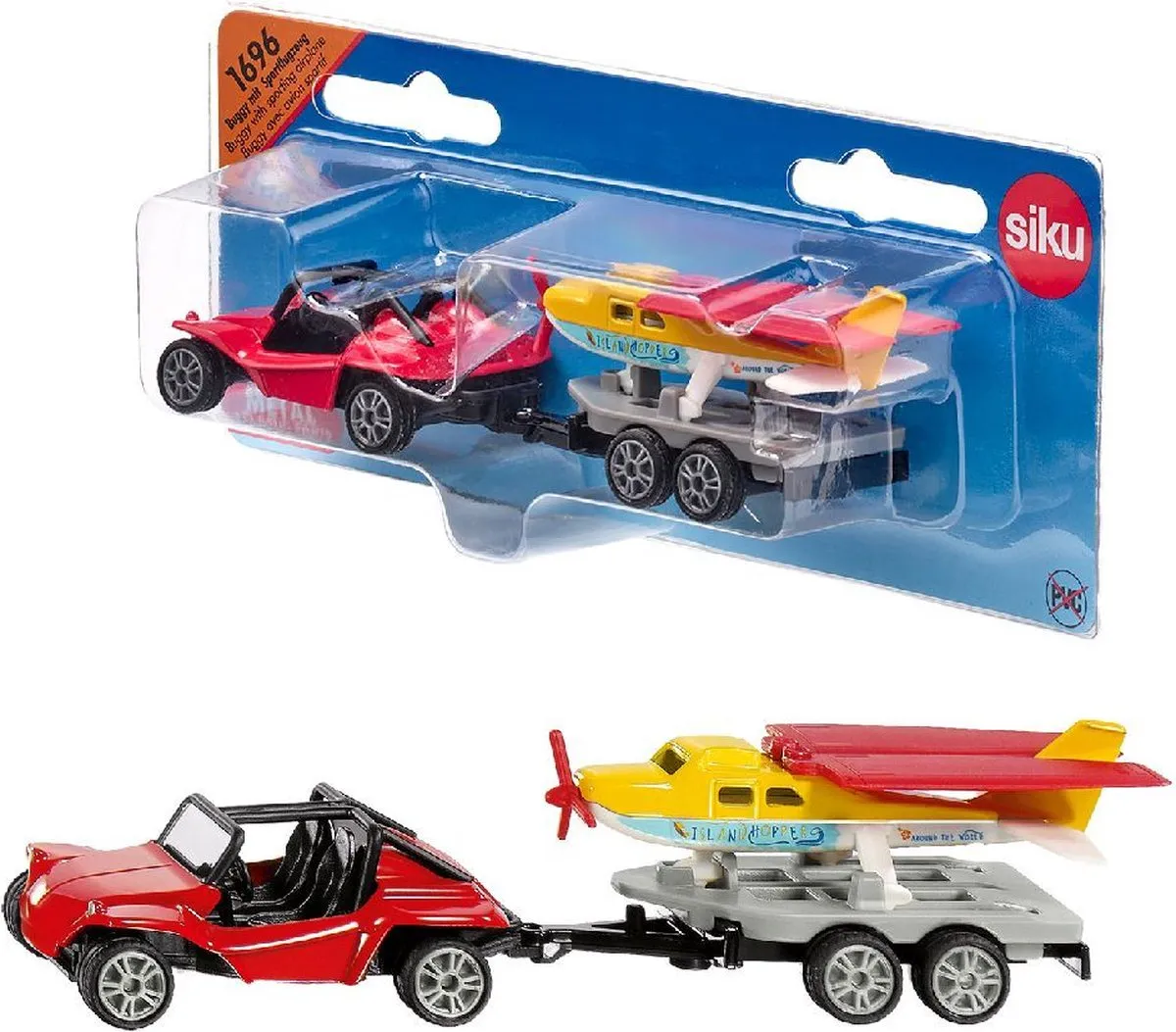 SIKU 1696 Buggy met Sportvliegtuig - Meerkleurig