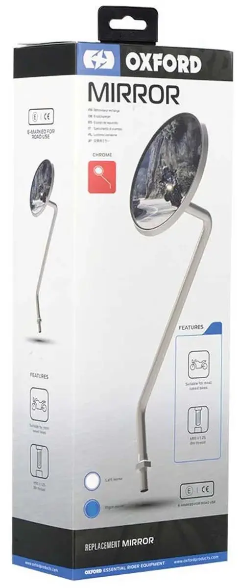 Oxford Chrome Ox568 Rechterspiegel - Zilver - afbeelding 2 van 2