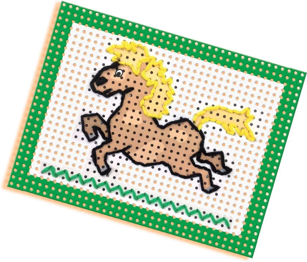 SES Creative Ik Leer Borduren - 4 Kaarten met Garen