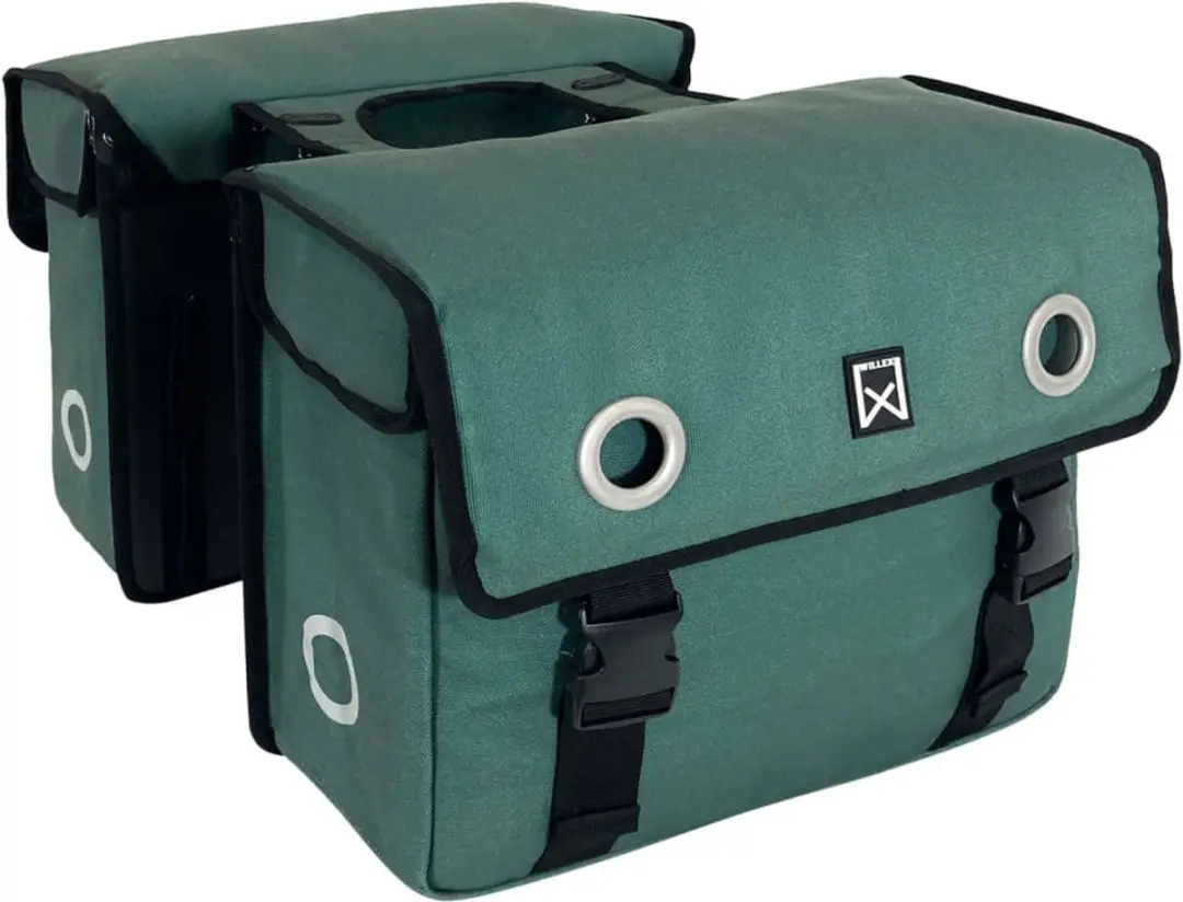 Willex Dubbele Fietstas Canvas 40L - Groen - afbeelding 2 van 6