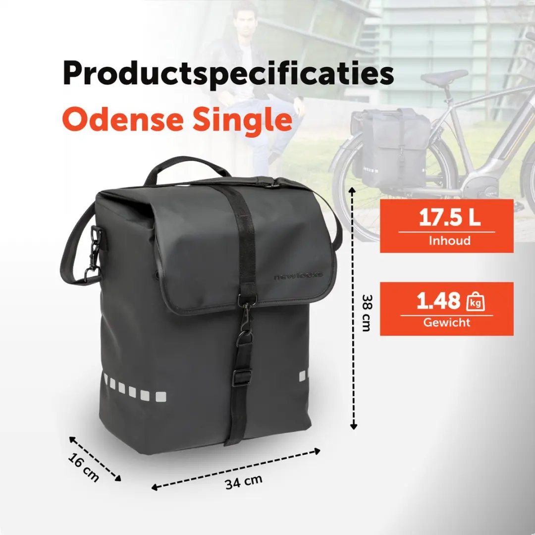 New Looxs Odense Single Fietstas 17.5L - Zwart