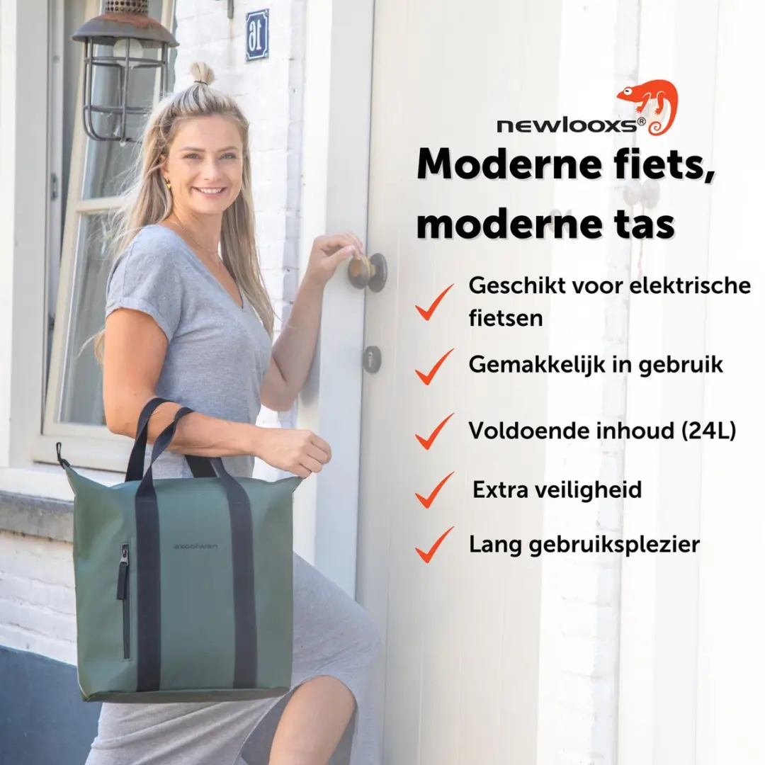 New Looxs Odense Kota Fietstas - 24L - Zwart - afbeelding 6 van 6